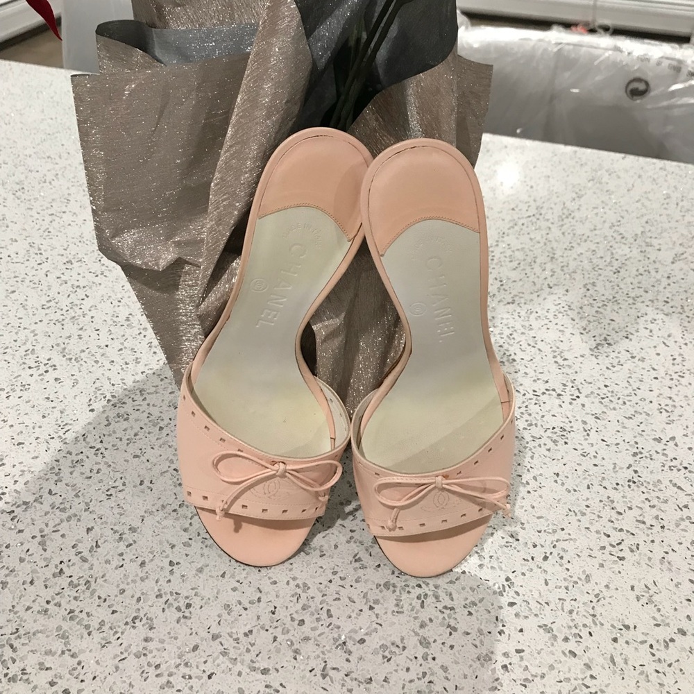 Authentic Chanel Pink Slides